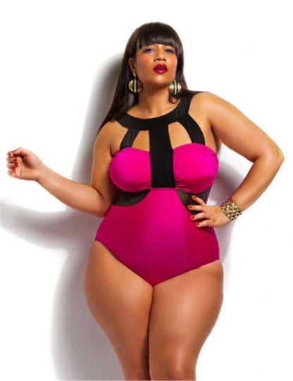 High Waist Plus Size Swimwear Floral Printing One Piece Swimwear Push up Padded Bandage halter Swimsuit Plus Size Swimwear